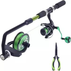 낚싯줄 스풀러 노 라인 트위스트 조절 가능한 와인더 회전 및 주조용 휴대용 낚싯대가 있는 트롤링 릴