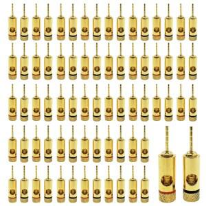 금도금 2MM 핀 바나나 플러그 나사 잠금 스피커 오디오 어댑터 무납땜 커넥터