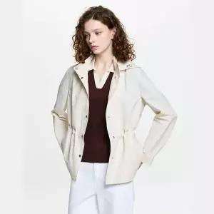 매장정품 HAZZYS 헤지스 린넨 블렌드 탈착 후드 사파리 점퍼 HSJU6BC31 1375222