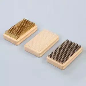 나무 손잡이 황동 나일론 말털 스키 왁싱 브러시 스노우보드 유지 관리 도구 신제품 1PC