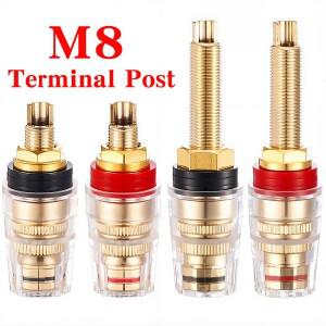 HIFI 구리 소켓 플러그 크리스탈 오디오 스피커 커넥터 금도금 앰프 터미널 바인딩 포스트 바나나 M8 L8