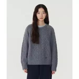 매장정품 COVERNAT 커버낫 WOMAN 우먼 울 블렌드 케이블 니트 Dusty Blue CO2504KT73DU 1261537