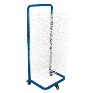 미국 미술 공급 교실 및 스튜디오를 위한 25개의 선반 아트 건조대 - 이동식 바퀴, 벽걸이형, 탈착식 스택 스토어 아트워크, 캔버스 페인팅 드로잉 14.5인치 D x 17.5인치 W 38인치