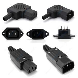 AC 소켓 IEC320 C13 C14 암 수 플러그 3핀 커넥터 재배선 가능 전원 110~250V 10A 전기