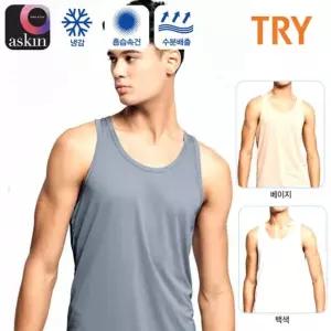 쿨베이직 아스킨 민소매 면 런닝셔츠택1 냉감 남자 남성 TRY  [mWEADFB9]