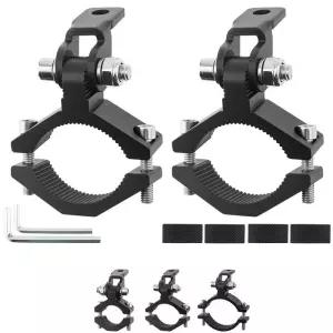 2개 오토바이 스포트라이트 마운트 클램프 브래킷 알루미늄 합금 LED 라이트 바 튜브 홀더 스쿠터 더트