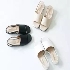 통굽 토오픈 여자 여성 슬링백 샌들 뮬 로우힐 국내제작 201  [mW3AD41F]