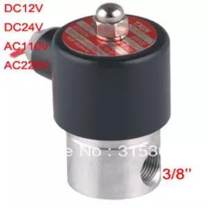 스테인리스 스틸 전기 솔레노이드 밸브 FKM 정상 폐쇄 공기 수도 2S040-10-V 3/8 인치 무료 배송