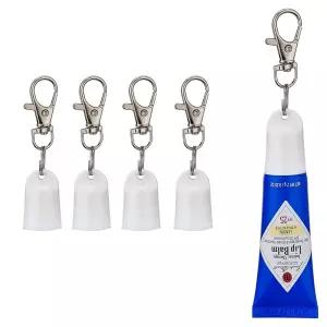 Aquaphor 9.9g(0.35온스) 립밤용으로 설계된 캡 4개, 립 리페어 튜브에 맞는 휴대용 홀더 (화이트) 229314