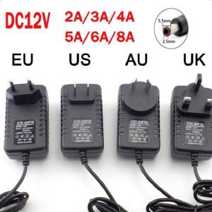 AC 110-240V DC 12V 1A 2A 3A 5A 6A 8A 범용 전원 어댑터 공급기 EU/US/UK/AU 충전기 LED 라이트 스트립 CC