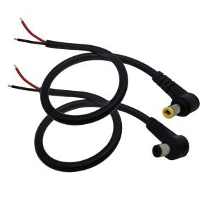 18AWG DC 전원 커넥터 5.5X2.1mm/2.5mm 남성 5.5 플러그 케이블 직각 90도 29cm