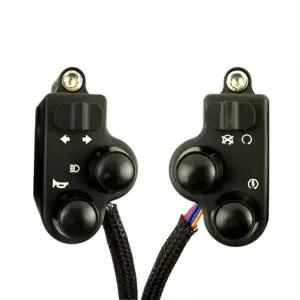 빈티지 오토바이 핸들 바 제어 스위치 방향 지시등 경적 스타트 킬 카페 레이서 바버 다지기 범용 단추