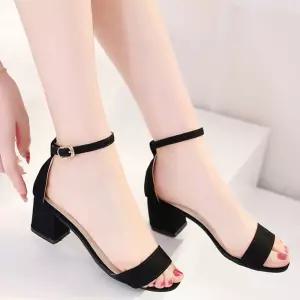 페미닌 발목 스트랩 여성 스웨이드 펌프스힐 샌들 asf3+5Cey
