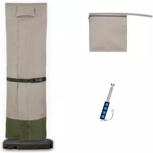 9-13피트 우산용 라흐미 파티오 캔틸레버 커버 600D 방수 UV 및 페이드 방지 지퍼 막대가 있는 원형/사각형