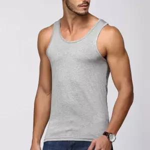 남자 여름 민소매 나시 티셔츠 이너 순 면 런닝 셔츠 Vwy6+3tpX