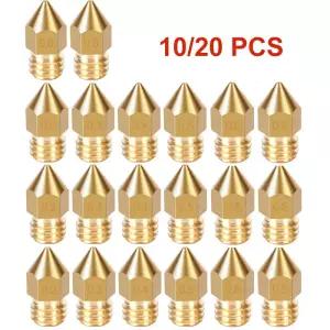 10/20 Pcs MK8 황동 노즐 0.2MM 압출기 헤드 CR10 Ender-3 3D 프린터 부품