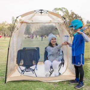 모든 날씨 방지 포드 스포츠 540°뷰 텐트 밀폐된 바닥이 있는 1-4인용 즉석 휴대용 가방이 야외 스크린