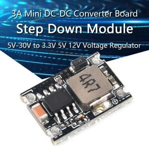 3A 미니 소형 DC-DC 벅 스텝 다운 컨버터 보드 모듈 5V-30V ~ 3.3V 5V 12V DC 전압 레귤레이터 PCB 전원