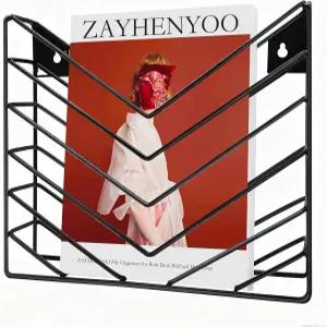 자이헨유 행잉 월 파일 정리함 마운트 매거진 랙 정리 사무실 메일 종이 문서 폴더 및 책 블랙