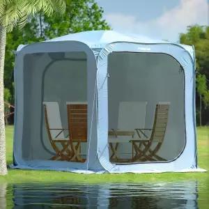 포레이 스크린 하우스 텐트 팝업 태양 쉼터 내구성이 뛰어난 메시 지퍼 도어 휴대용 캠핑 10 X FT 캐노피