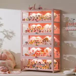 아크릴 투명 보관함 쇼케이스 인형 장식장 진열장 핑크