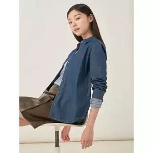 빈폴레이디스 Essential 인디고 데님 레귤러핏 셔츠 블루 BF5764E03P