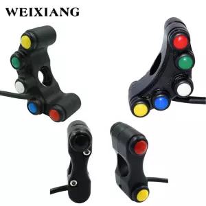 7/8 22mm 오토바이 핸들 바 제어 스위치 버튼 헤드 라이트 용 알루미늄 합금 회전 신호 안개등 경적 ON OFF