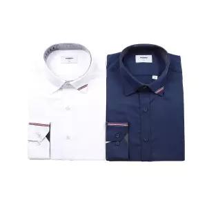 매장정품 renoma (슬림핏)카라삼색포인트 뱀부 폴리스판트윌긴팔셔츠 2종택1( ROFSL0004) 1220595