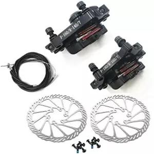 블루선샤인 MTB BB7 기계식 디스크 브레이크 앞뒤 160mm 화이트 볼트 및 케이블