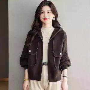 엘럽 여사친 니트 캐주얼 후드 카디건 봄가을 숏 가을겨울 상의 원템3