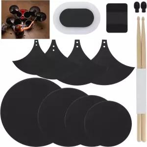 12피스 드럼 음소거 패드 세트 - 심벌 머플러와 하이햇 포함된 10개의 12개 14개 16인치 폼 소음기