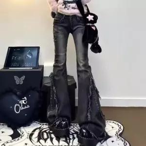 EAMT 바지 데님 여성용 슬림핏 바이브 청바지 와이드 부츠컷 EUNG1