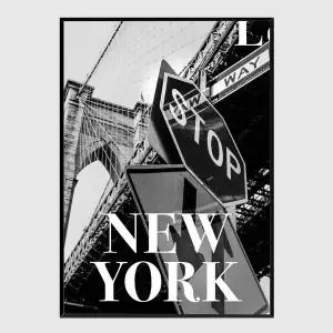 [콩심팥심]슬림액자 NYC Brooklyn Bridge A3사이즈