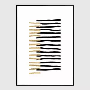 [콩심팥심]슬림액자 Gold on Black Lines A3사이즈