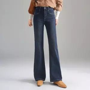 엘럽 여성용 팬츠 롱 데님 가을 와이드 청바지 부츠컷 하이웨스트 머메이드 박템3