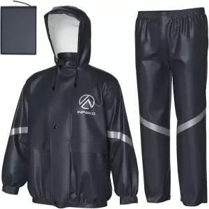 남성용 인파코 방수 레인슈트 경량 패커블 후드 통기성 반사 모터사이클 레인웨어