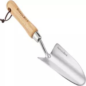 베리앤버드 스테인리스 스틸 쟁기 정원용 작은 꽃 손 삽 나무 손잡이가 달린 화분용 흙 스쿱 파종 잡초