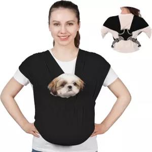작은 반려동물을 위한 수페트 개 슬링 캐리어 핸즈프리 고양이 뒷목 감소 항불안 강아지 앞 조절 가능한