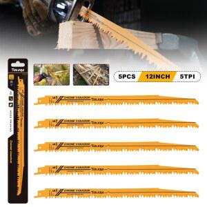 TOLESA 5PCS 6TPI 목재 가지 치기 블레이드 절단 파이프 PVC 왕복 접지 CRV 세이버 날카로운