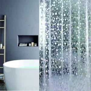 12개의 플라스틱 후크가 있는 SUJAYU EVA 샤워 커튼 라이너 샤워실 및 욕조용 72x72 인치 3D 페블 욕실