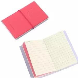 [문구/오피스] 스마일 가죽커버 수첩 5p 핑크 포켓 유선 팬시 핸디 메모장 오피스용품