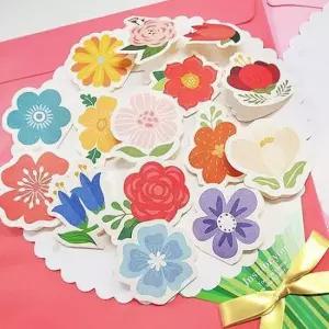 [문구/오피스] 대형 꽃다발 롤링페이퍼 카드 2P 은퇴 특별한 편지지