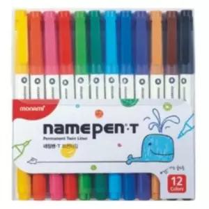 [문구/오피스] 모나미 컬러 네임펜 트윈 세트 0.4mm 0.6mm 12색