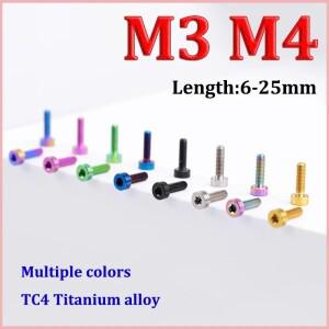 1개 티타늄 볼트 M3 M4 x 6 8 10 12 14 15 16 18 20 25mm 내부 플럼 실린더 헤드 나사 자전거 액세서리용
