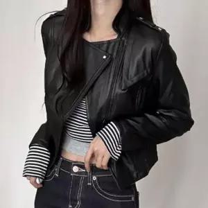 [옷은날개] 여성 슬림핏 라이더 자켓 아우터 가죽 재킷