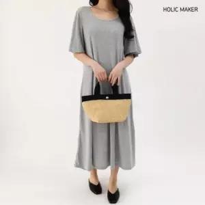 [옷은날개] 원피스 드레스 라운드넥 홀릭메이커 HPNT002 롱 반팔