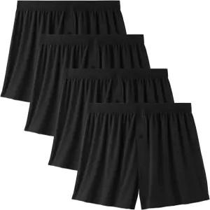 대나무 쿨 남성 속옷 복서 수분 흡수 및 반바지 루즈핏 슈퍼 소프트 4팩