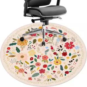 하드우드 바닥용 사무용 의자 매트 47인치 X 원형 게임 롤링 러그 컴퓨터 책상용 미끄럼 방지 보호 및 타일