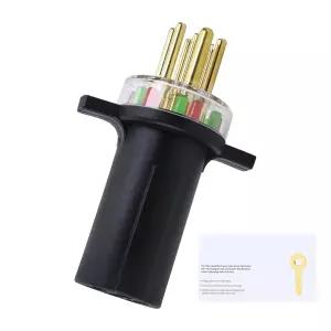 TOVOP 자동 7865L 7방향 원형 핀 트랙터 플러그 테스터 트레일러 회로 전기 커넥터에 연결 SAE J560 스타일