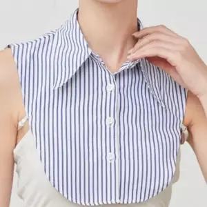 [SBD] 2컬러 페이크카라셔츠 넥케이프 세로스트라이프